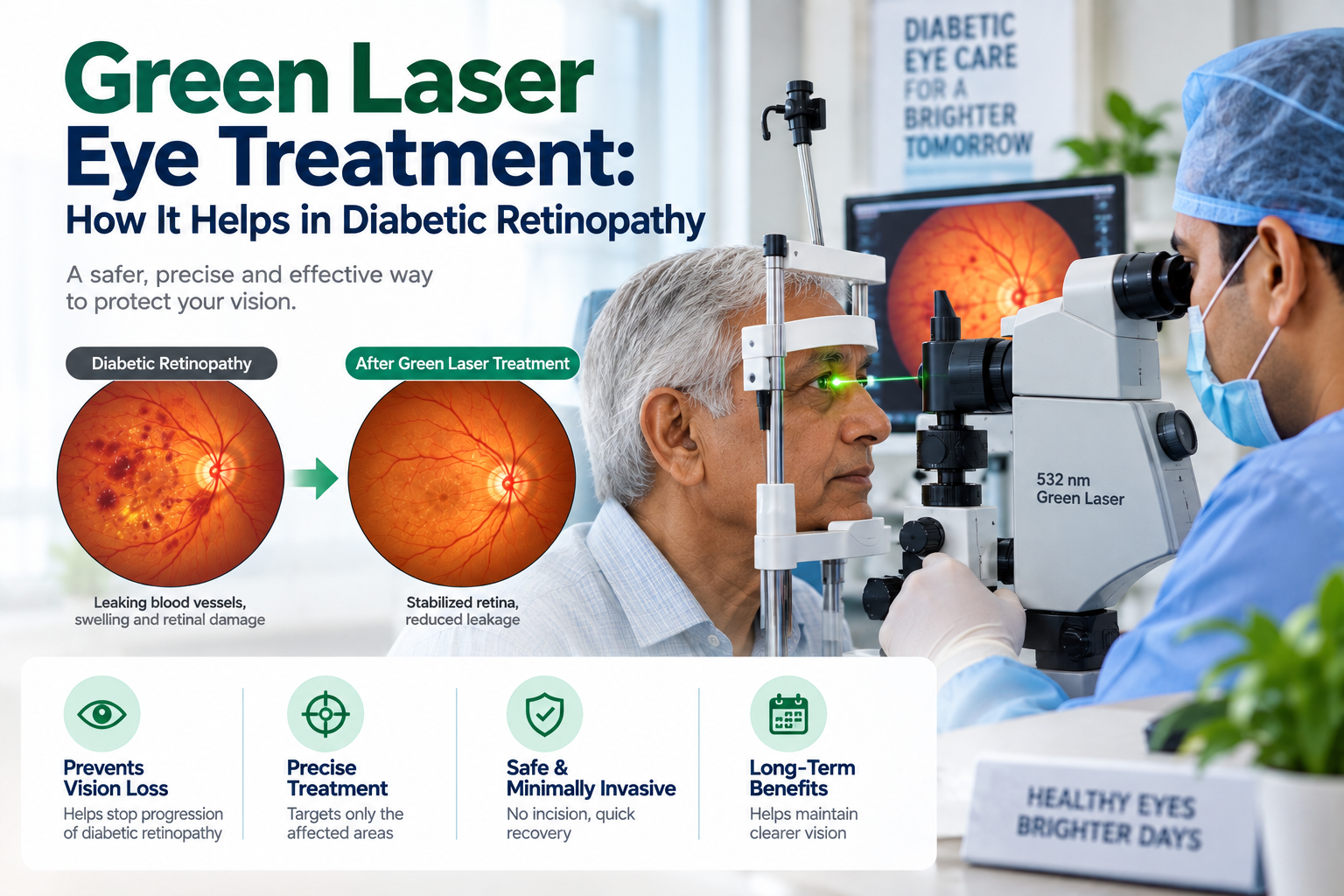 Green Laser Treatment for Diabetic Retinopathy